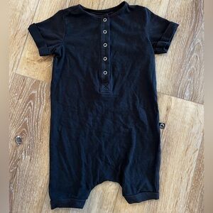 3/4 Black Essential Rags Shorts Romper